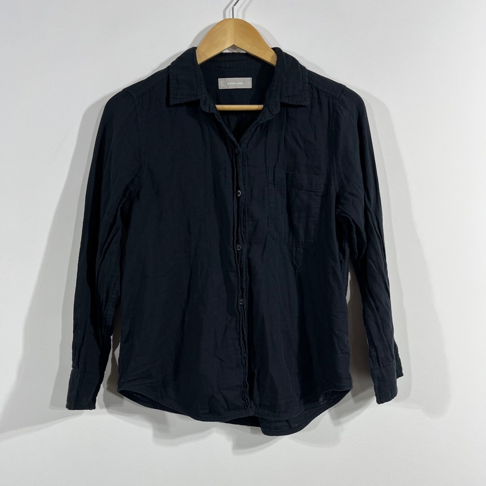 Everlane Coastal Fisherman Boho Double Gauze Cotton‎ Button Down Shirt Womens 8